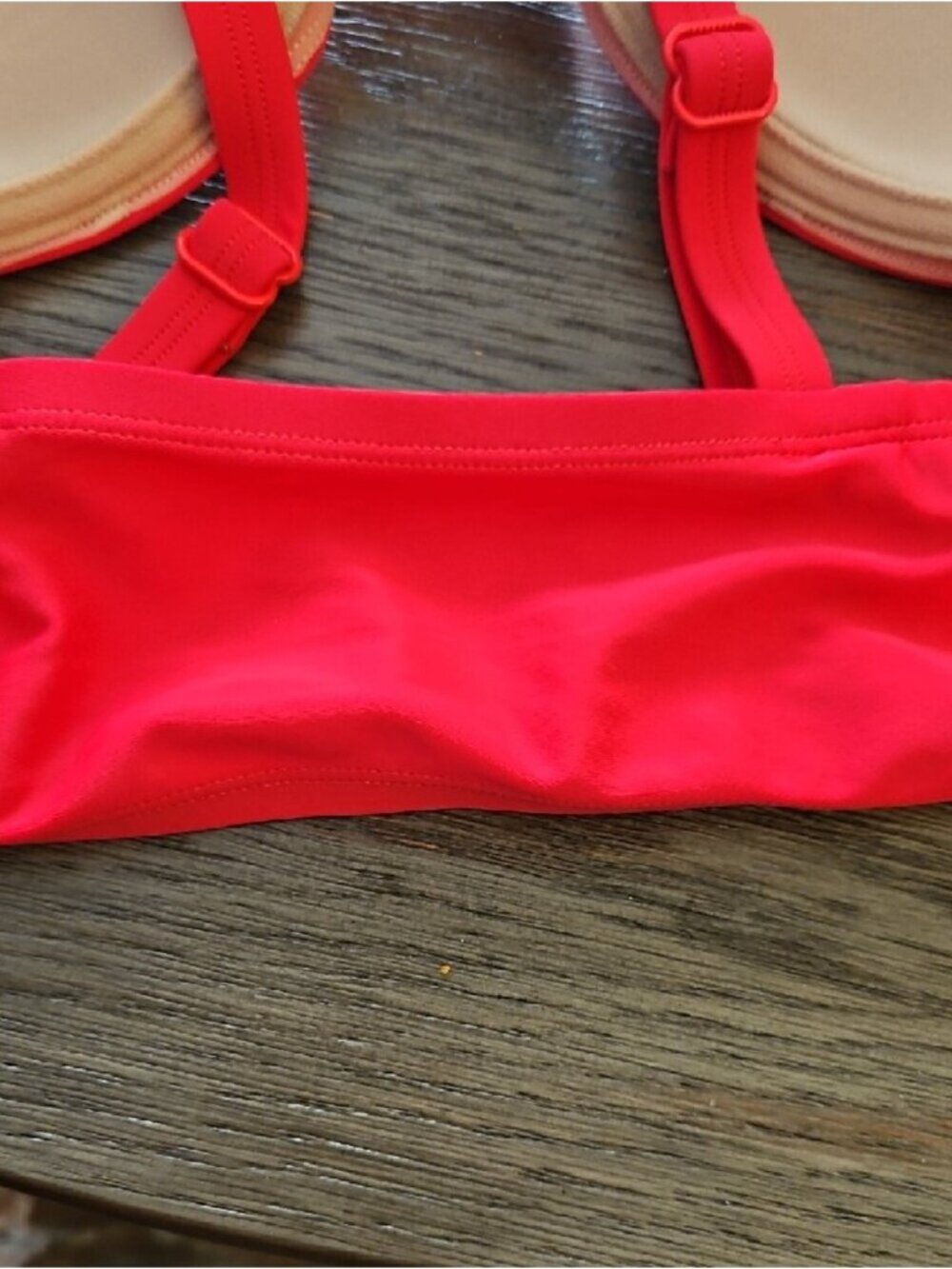 Neon Coral Lace-Up Push-Up Bikini Top - Women - Picture 6 of 8